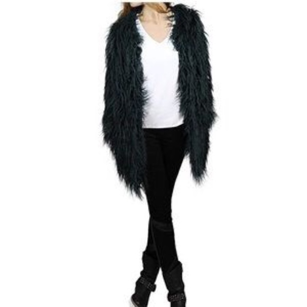 LARK Green Shag Fur Jacket